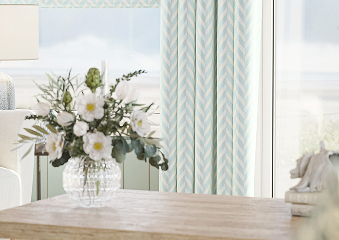 Chevron Stripe, Duckegg - Made to Measure Curtains - Image 5